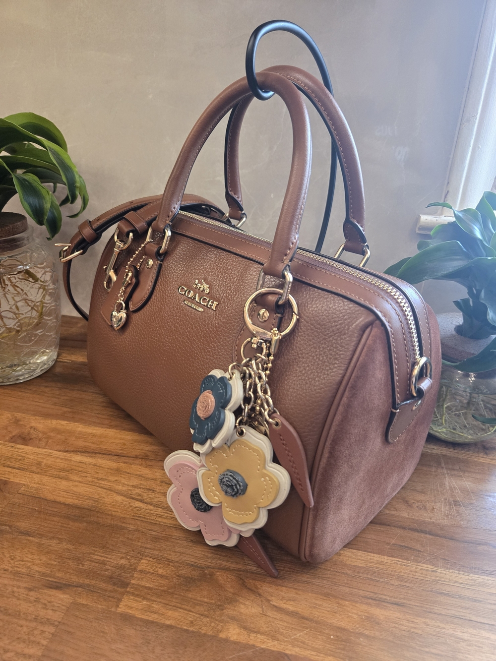 Coach Rowan Satchel Medium Leather & Suede Duffle Bag – Redwood Brown